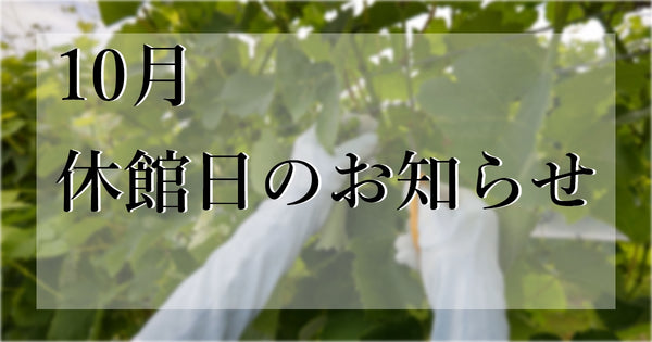 １０月｜休館日のお知らせ（シャトーレストラン「ナパ・バレー」の休業日など）