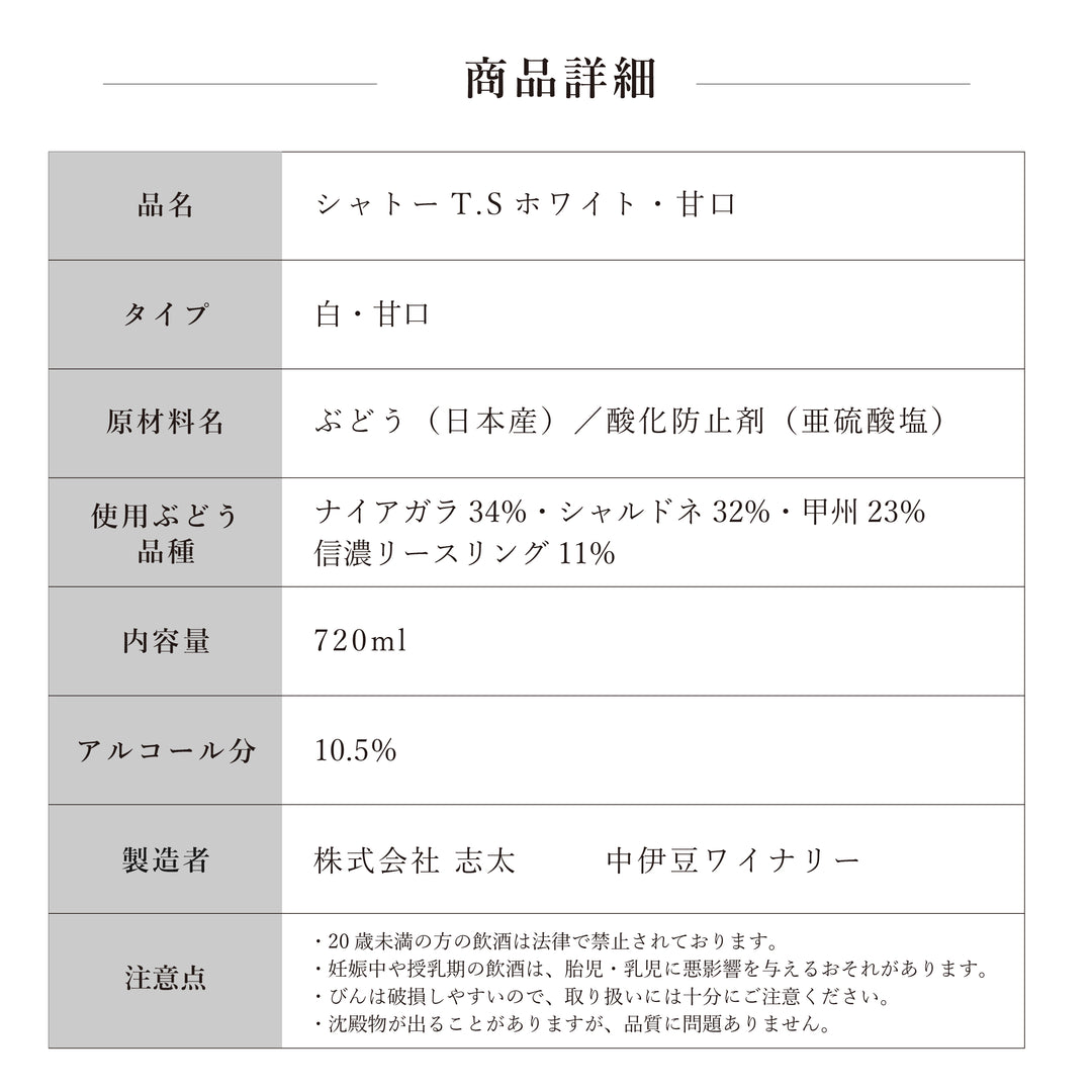 サクラアワード2026 銀賞】シャトーT.Sホワイト 甘口 – 【公式】中伊豆